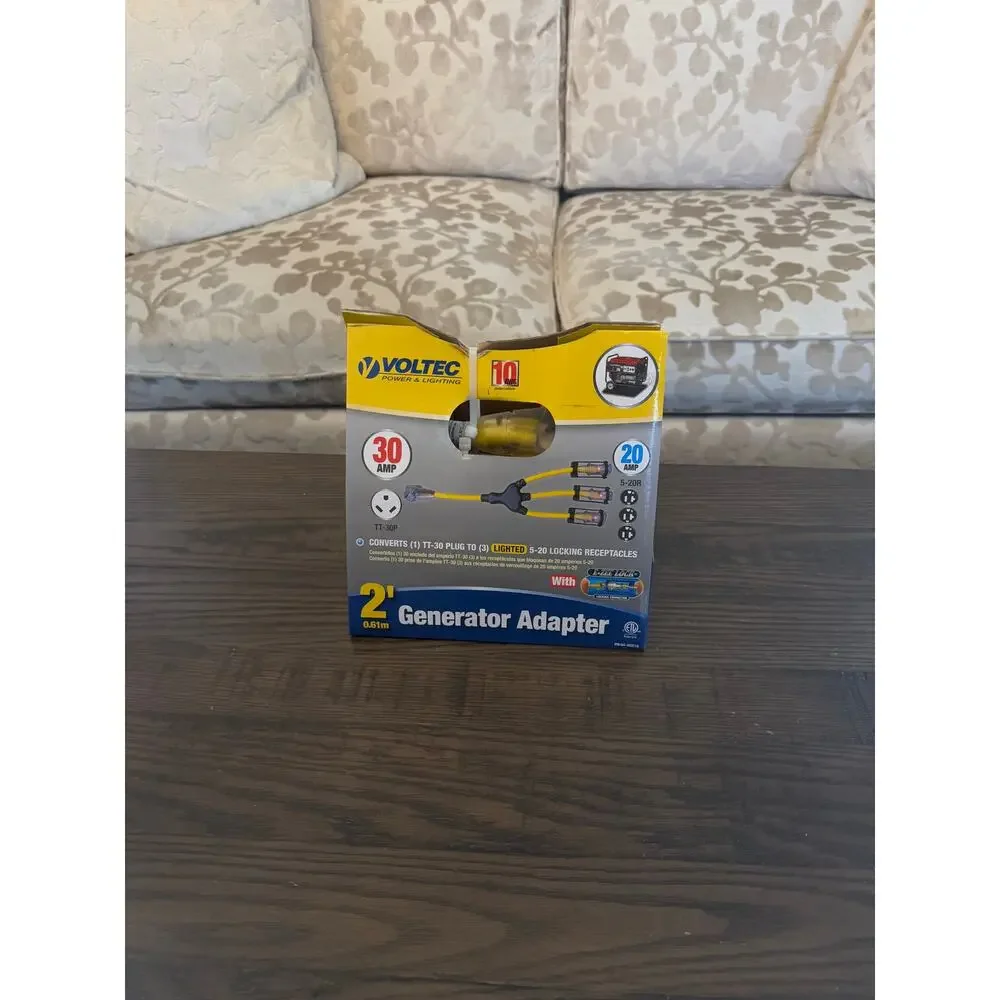 Voltec 04-00214 4-Prong 3-Outlet Generator Adapter (L14-30P) - New